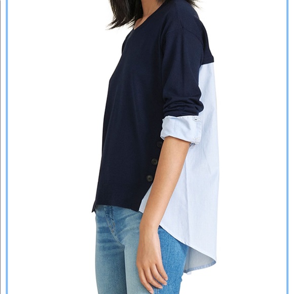 Veronica Beard Sionne Mixed-Media Pullover Sweater - Picture 5 of 6